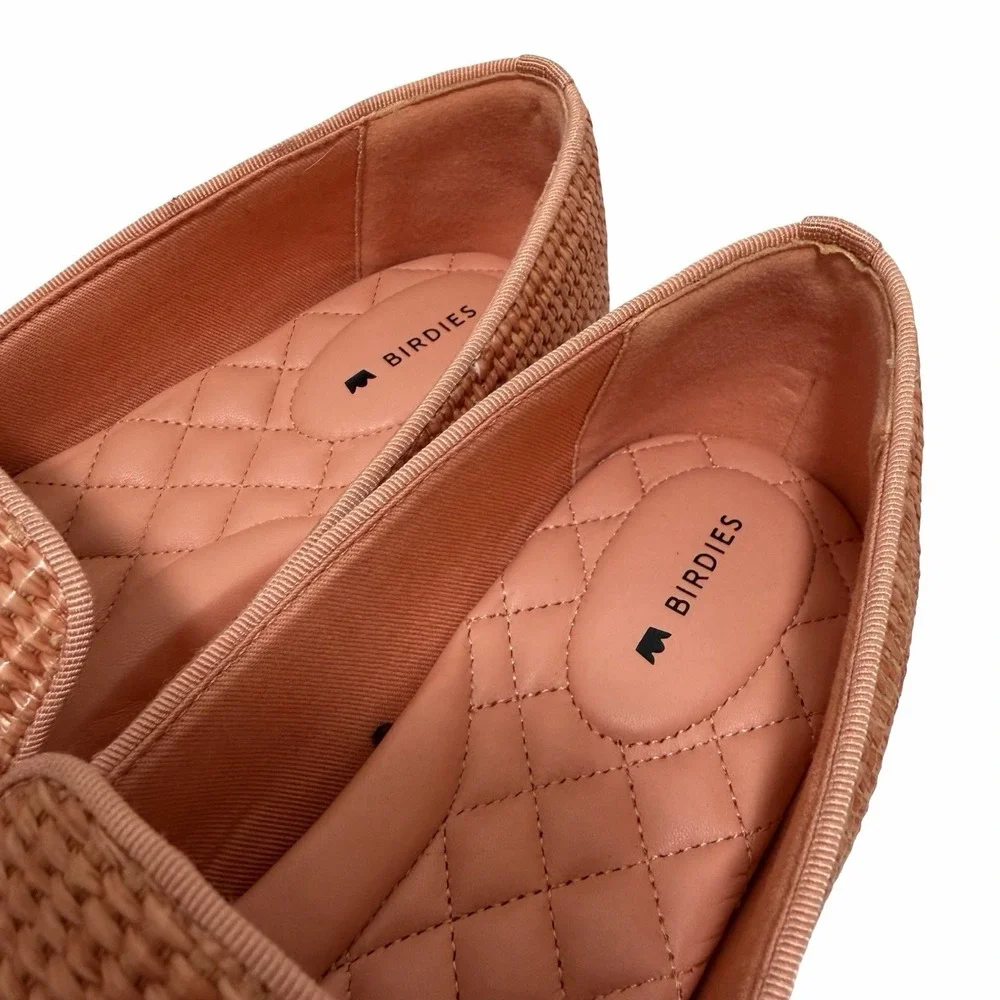 Birdies The Startling Raffia Flats Womens US 9.5 Coral Comfort Slip On Shoe NWOB